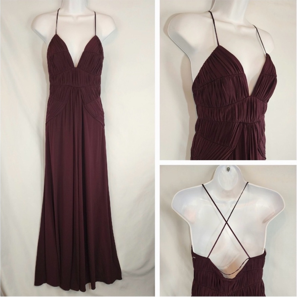 Laundry By Shelli Segal Spaghetti-Strap Maxi Dress in Plum